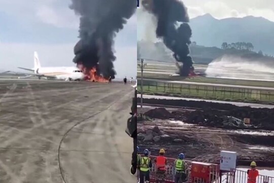 उड्डाण करतानाच 113 प्रवाशांना घेऊन जाणाऱ्या विमानाने घेतला पेट; भयंकर दुर्घटनेचा Video