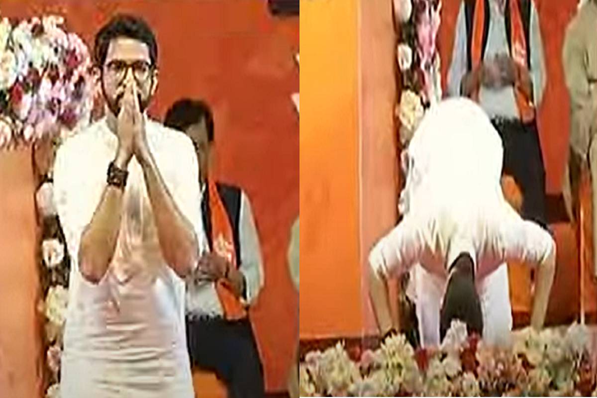 आदित्य ठाकरेंचा शिवसैनिकांना साष्टांग दंडवत, भाषणात कार्यकर्त्यांचं कौतुक, म्हणाले....