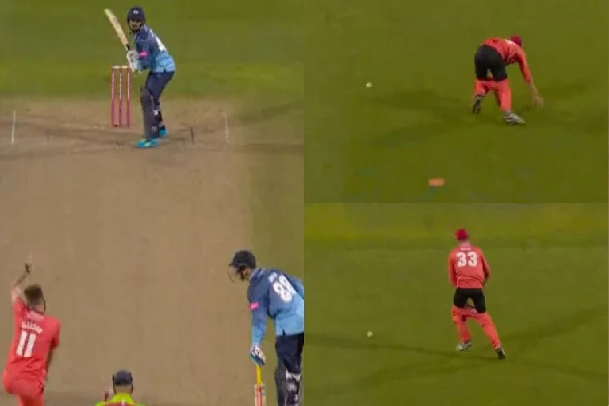 VIDEO : कॅच घेण्याच्या नादात कॅप्टनची गेली लाज, Live मॅचमध्ये Oops Moment