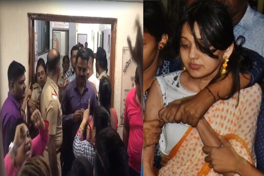किरण इनामदारला पोलीस स्टेशनला घेऊन आले असता राष्ट्रवादीच्या कार्यकर्त्यांनी पोलीस स्टेशनला घेराव घातला. 
