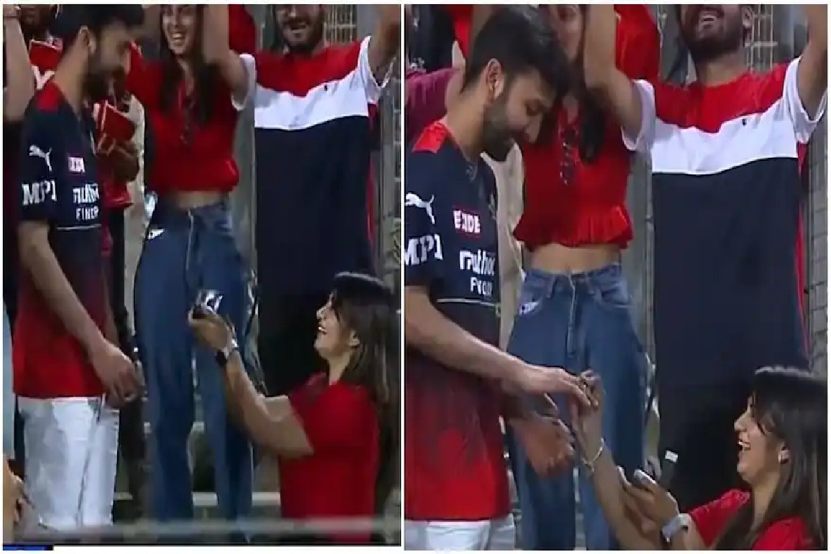 IPL 2022 : भर मैदानात मुलीनं गुडघ्यात वाकून बॉयफ्रेंडला केलं प्रपोज, पाहा VIDEO