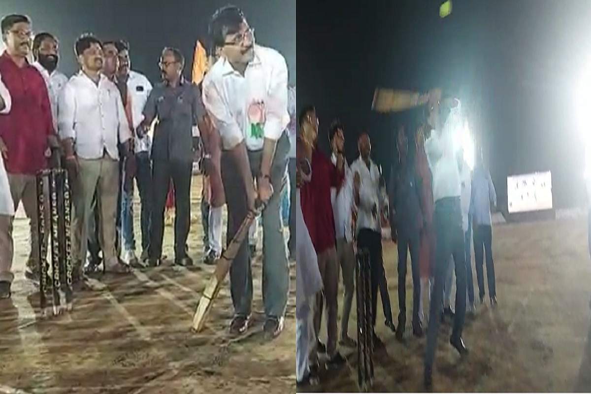 VIDEO : पहिल्या बॉलवर उंच फटका, दुसरा डॉट, संजय राऊत जेव्हा क्रिकेटच्या मैदानात फटकेबाजी करतात