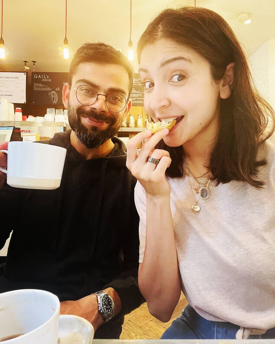  अनुष्का शर्मा आणि विराट कोहली व्यग्र वेळापत्रक असूनही एकमेकांसोबत नाश्ता करतात. (Image: Instagram)
