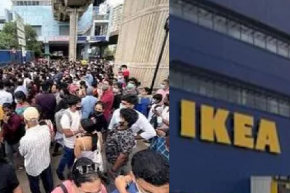 IKEA स्टोअर बाहेर जमलेली गर्दी पाहून व्हाल थक्क! सोशल मीडियावर व्हिडीओ व्हायरल