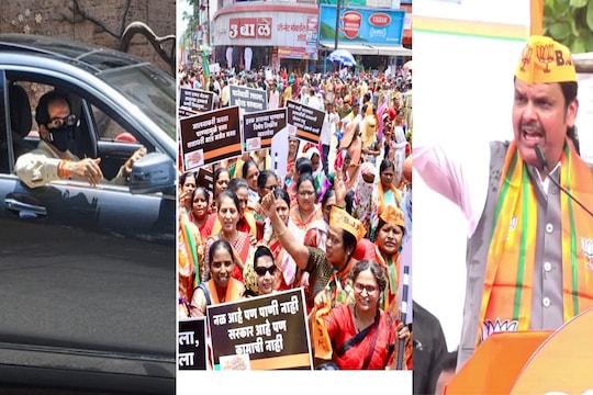 'मुख्यमंत्री कार चालवतात अन् सरकार देवाच्या भरवश्यावर चाललंय' जलआक्रोश मोर्चात फडणवीसांचा हल्लाबोल