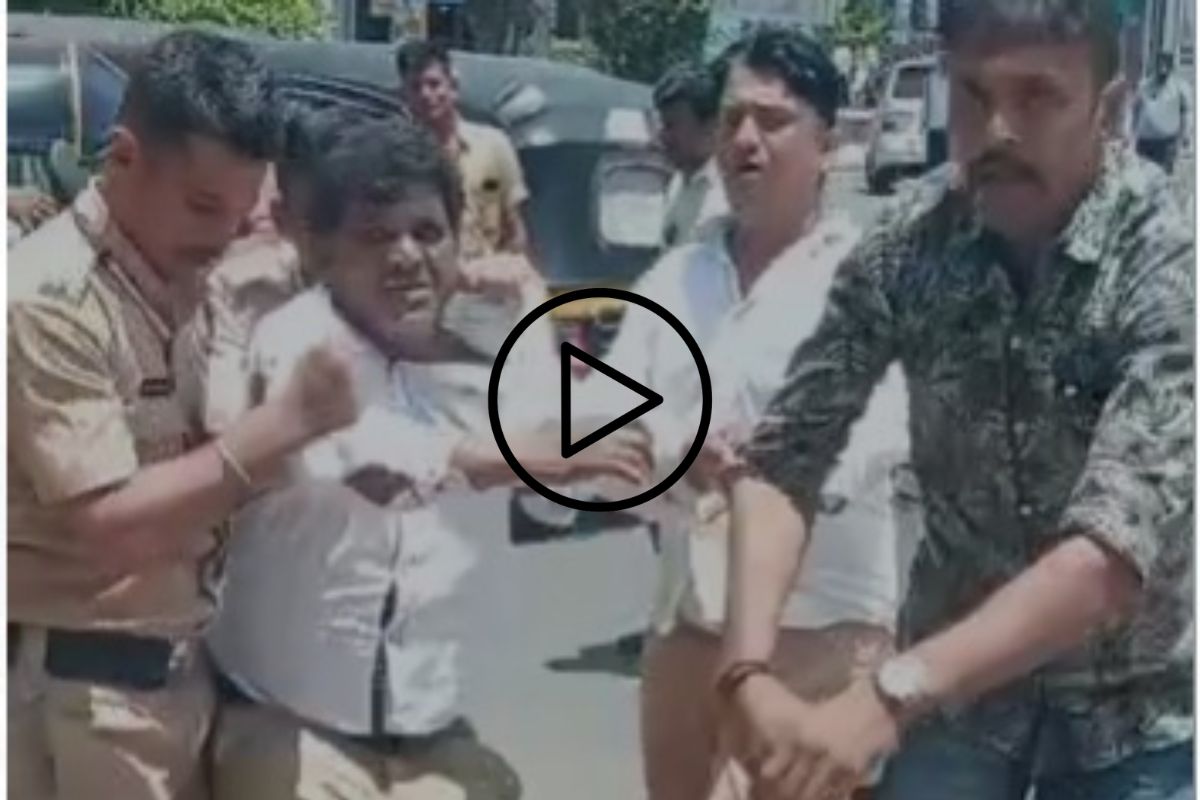 मुजोर रिक्षावाल्याची इतकी हिंमत? थेट पोलिसाच्या कानशिलात लगावली, पाहा Video