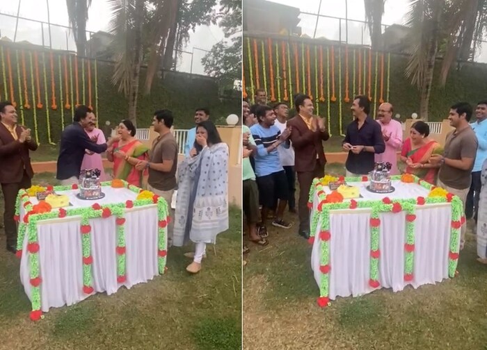  देशमुखांच्या गार्डनमध्ये मिलिंदच्या वाझदिवसाच सेलिब्रेशन करण्यात आलं.   यावेळी केक कटिंग करताना टीमनं चक्क आरती गात मिलिंद यांना वाढदिवसाच्या शुभेच्छा दिल्या. हे पाहून मिलिंदही काही वेळ अवाक झाले होते.  