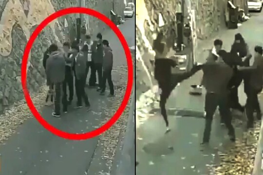 Watch Viral Video: छेड काढणाऱ्या 6 मुलांना भररस्त्यात मुलीनं धू- धू धुतलं, कॅमेऱ्यात कैद झाली धुलाई