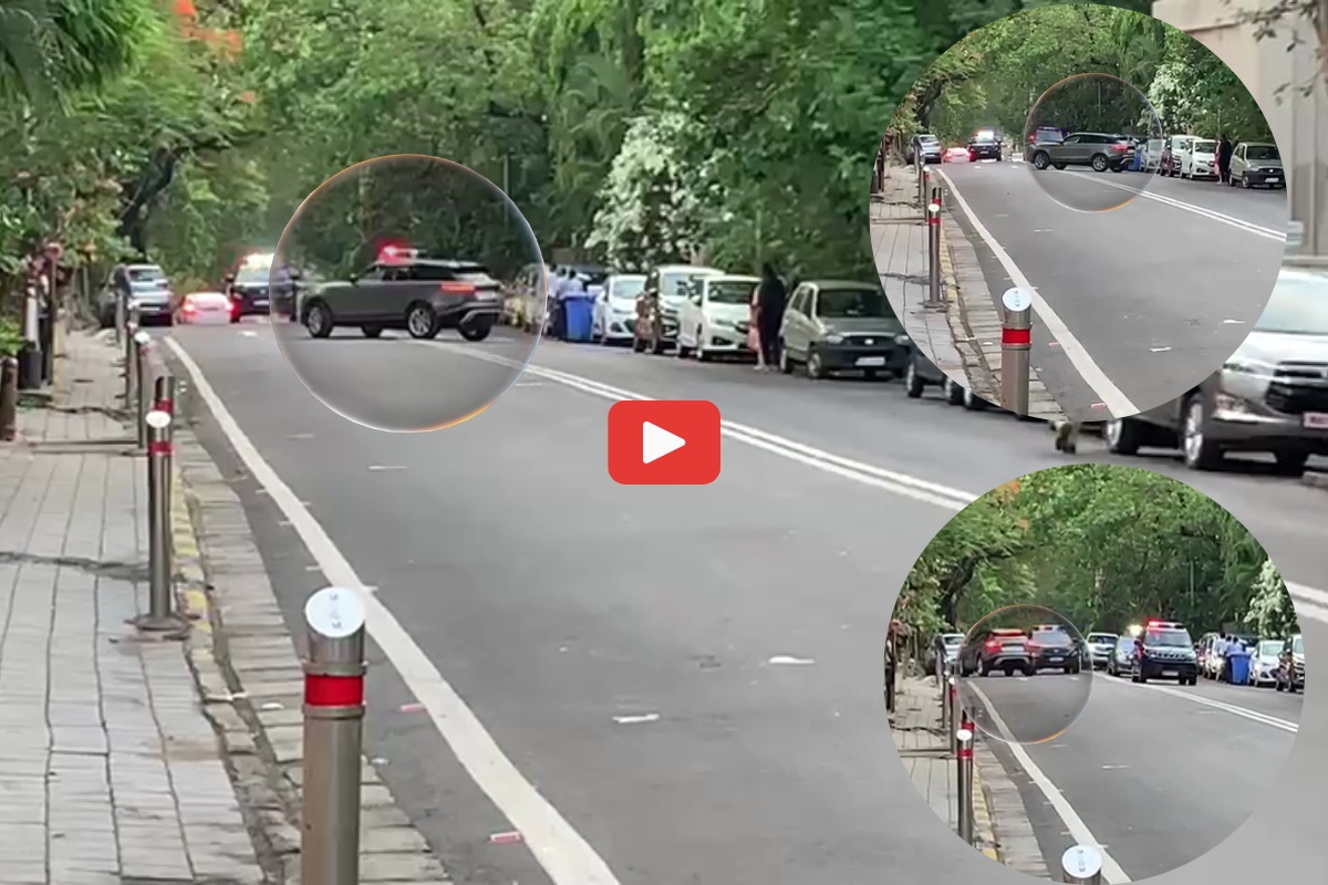 Live Video : मुख्यमंत्र्यांच्या ताफ्यात अनोळखी कार घुसली, मोठा अपघात टळला