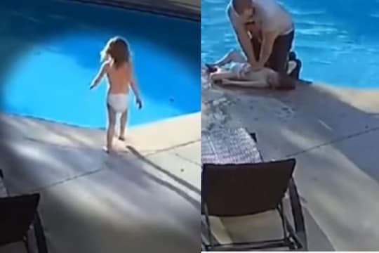 स्विमिंग पुलमध्ये उडी घेताच बेशुद्ध झाला चिमुकला; पुढे घडलं अनपेक्षित, Shocking Video