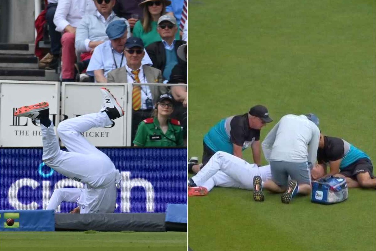 ENG vs NZ : मैदानावर डोकं आपटलं, बाऊंड्री लाईनवर फिल्डिंग करताना इंग्लंडच्या खेळाडूला गंभीर दुखापत