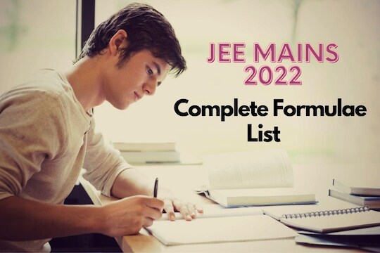 JEE mains फॉर्मूल्यांची लिस्ट 