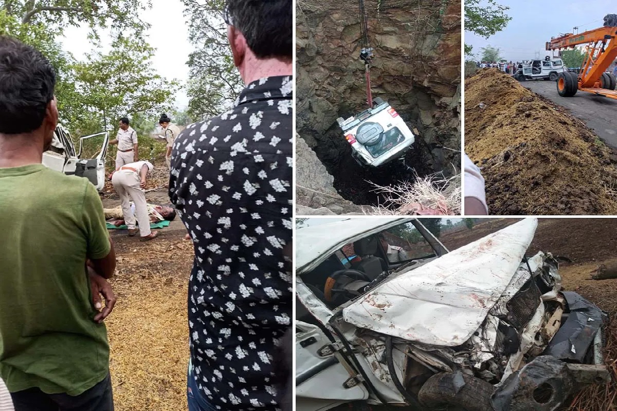 वऱ्हाडींवर काळाचा घाला..! बोलेरो गाडी पडली खड्ड्यात; 7 ठार, तीन गंभीर जखमी