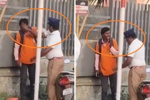 डिलिव्हरी बॉयला भररस्त्यात कानशिलात, ट्रॅफिक कॉन्स्टेबलची भाईगिरी कॅमेऱ्यात कैद