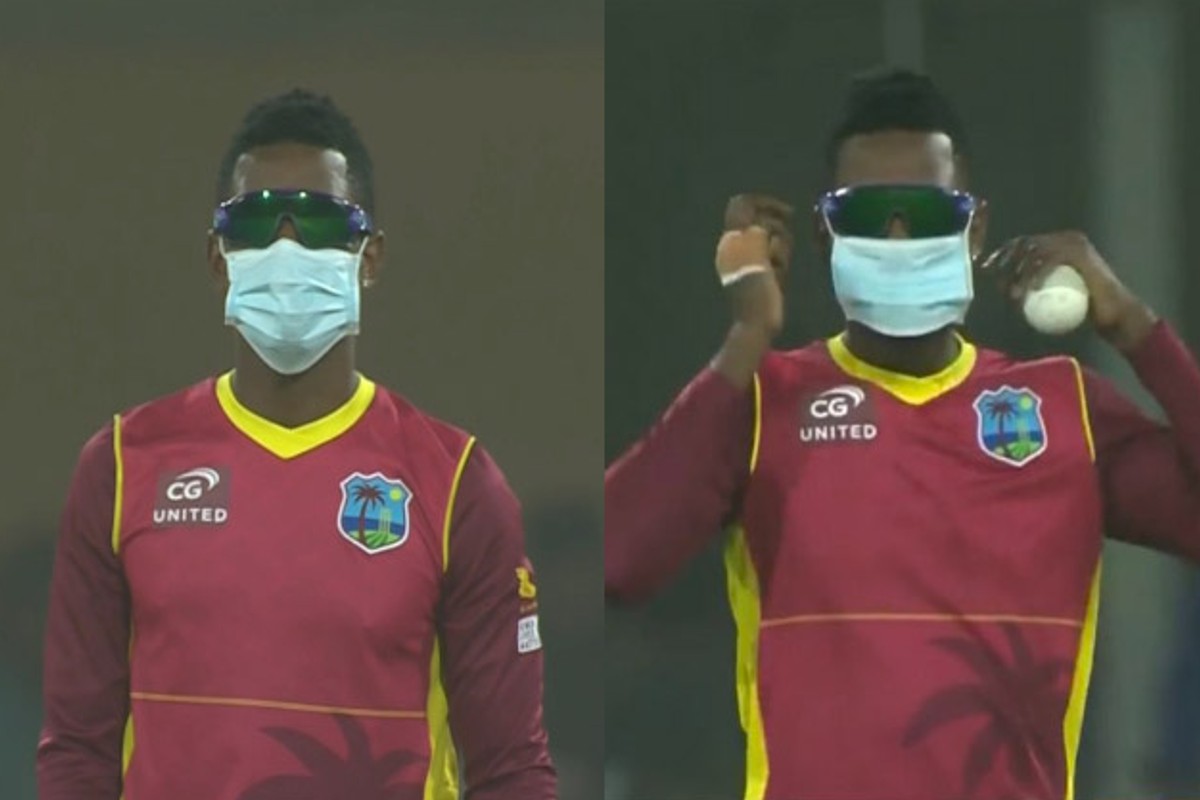 PAK vs WI : वेस्ट इंडिजचे खेळाडू मास्क लावून मैदानात, कोरोना नाही तर वेगळंच कारण