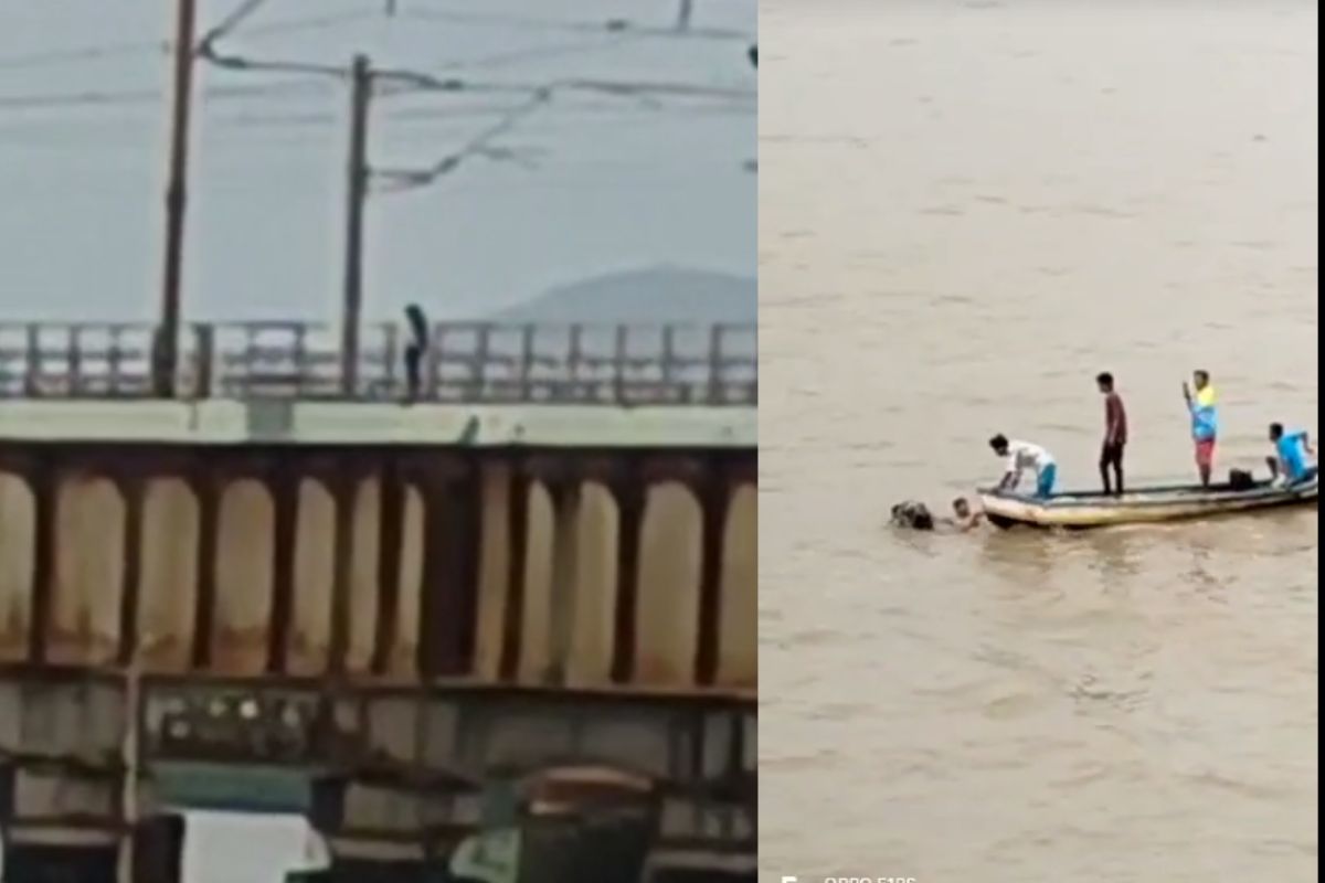 रेल्वे पुलावरून एका 16 वर्षीय मुलीने समुद्रात उडी घेऊन आत्महत्येचा प्रयत्न केल्याची धक्कादायक घटना