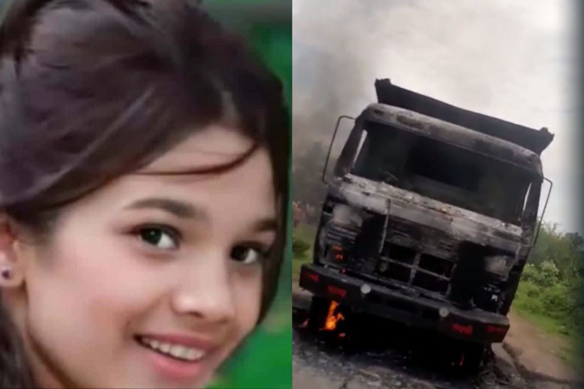 या घटनेनंतर संतप्त झालेल्या गावकऱ्यांनी टिपर पेटवला.