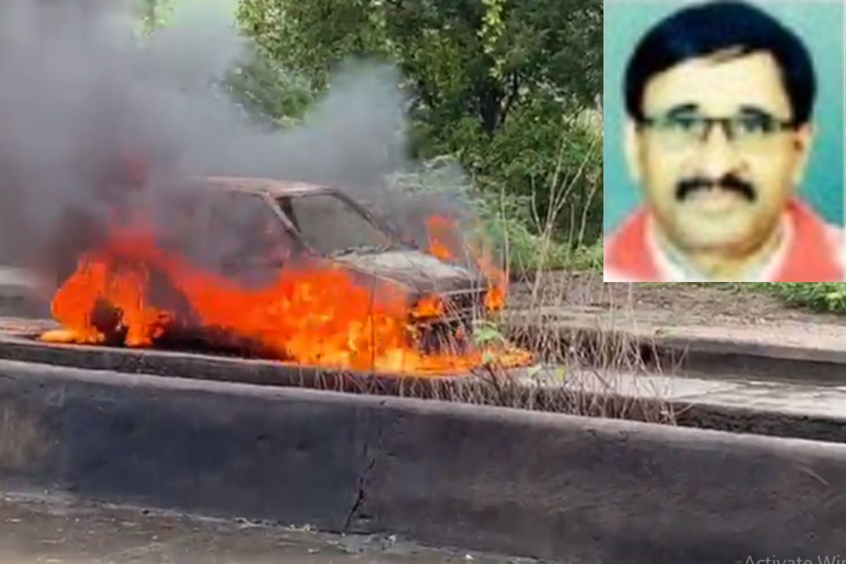 कोरोनात व्यवसाय बुडाला, व्यापाऱ्याने कारमध्ये घेतले पेटवून, पत्नी-मुलगा थोडक्यात बचावले