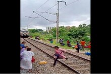 VIDEO- एकदा वाचली तरी पुन्हा रिस्क घेतली; दुसऱ्यांदा रेल्वेट्रॅक क्रॉस करताना...