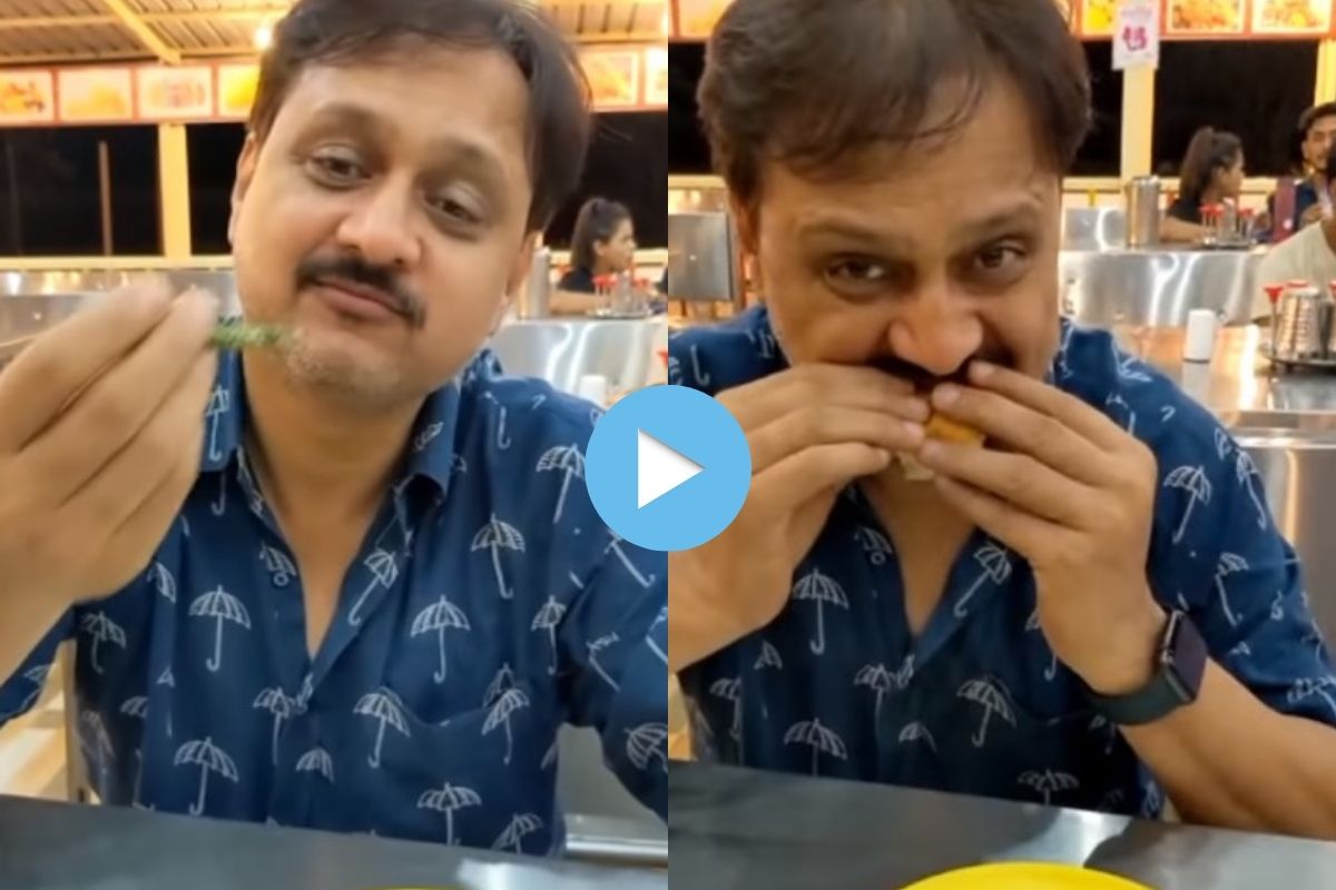 हम तो ऐसेच है भैया! सुनिल बर्वेनं मारला वडापाव, मिरची अन् गरमागरम भज्यांवर ताव
