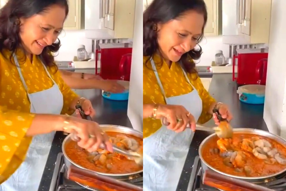 Alka Kubal: अलका ताईंनी बनवलं झणझणीत कोळंबी कालवण! लंडनमध्ये रंगली खास मेजवानी