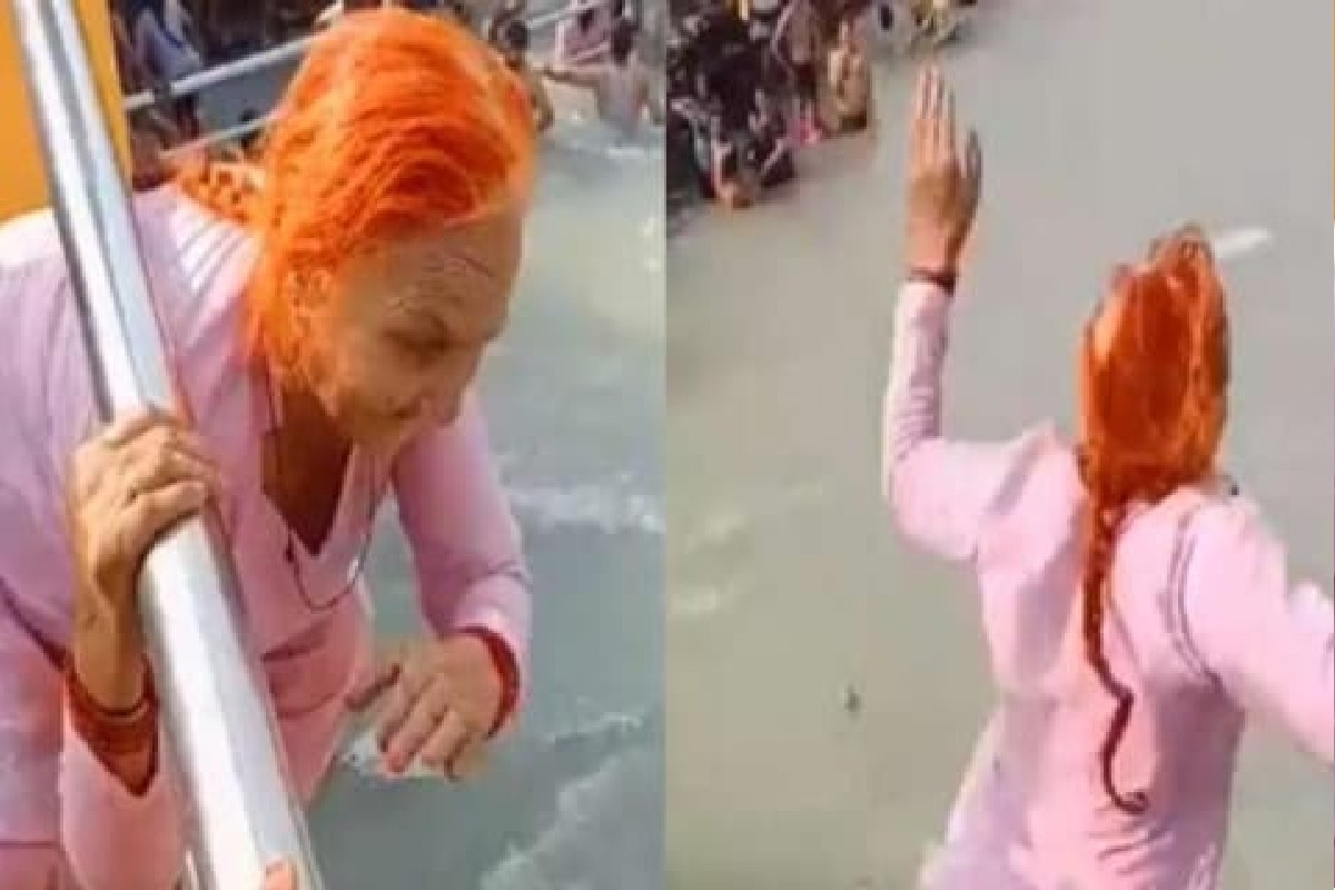 आजीबाई जोरात : गंगा नदी पाहातच हरपलं भान, 70 व्या वर्षी पुलावरून थेट नदीत मारली उडी! VIDEO VIRAL