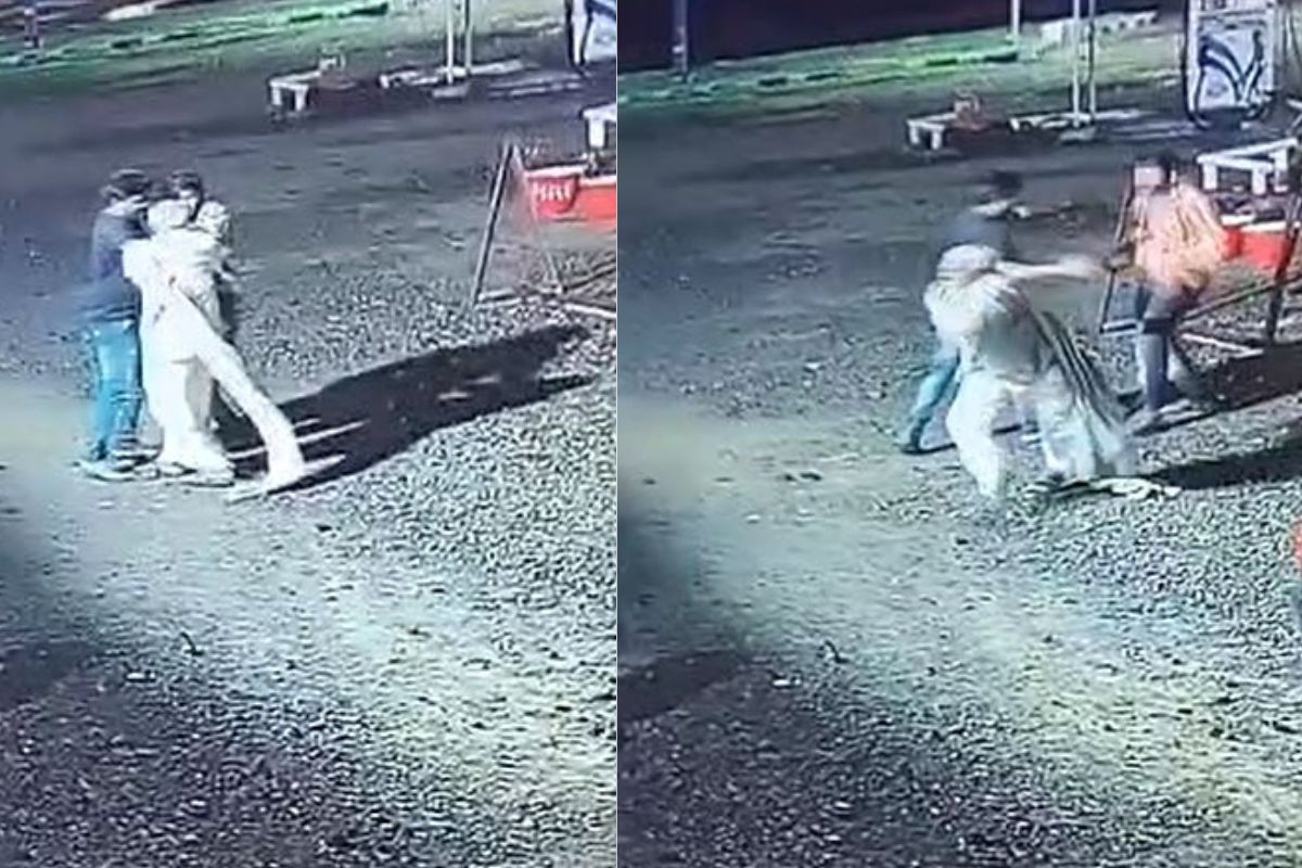 बीडमध्ये मध्यरात्री पेट्रोल पंपावरील सुरक्षारक्षकाला मारहाण करत जबरी लूट; घटना CCTV मध्ये कैद