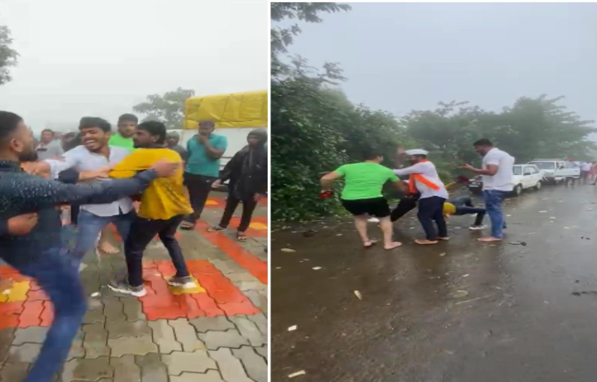 Kolhapur Pavankhind : पावनखिंडवर दारू पिऊन धिंगाणा घालणाऱ्यांना शिवभक्तांनी चांगलाच चोपला Video Viral