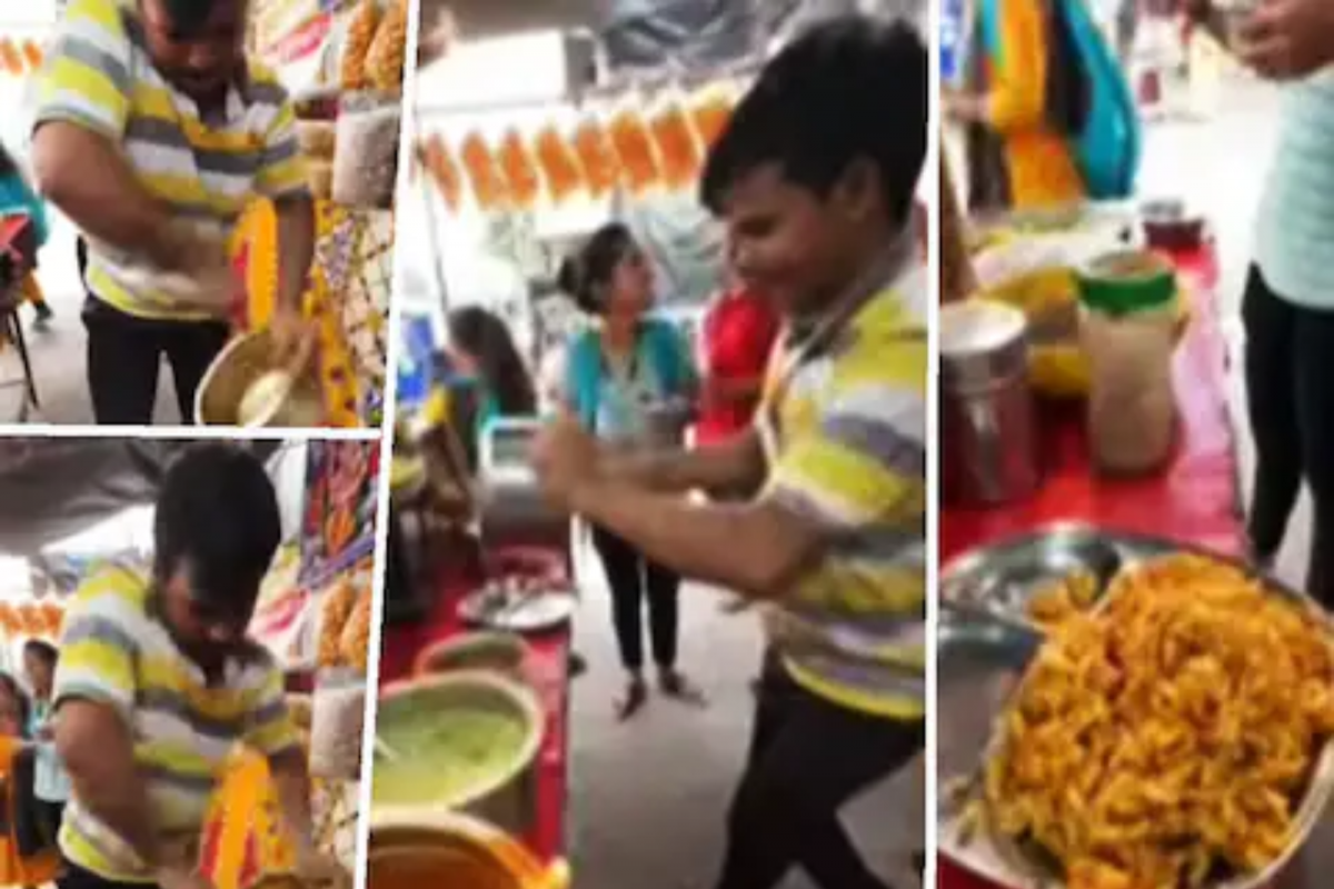 फ्लाइंग डोसा झाला आता ही 'हेलिकॉप्टर भेळ' बघितली का? सोशल मीडियावर तुफान व्हायरल