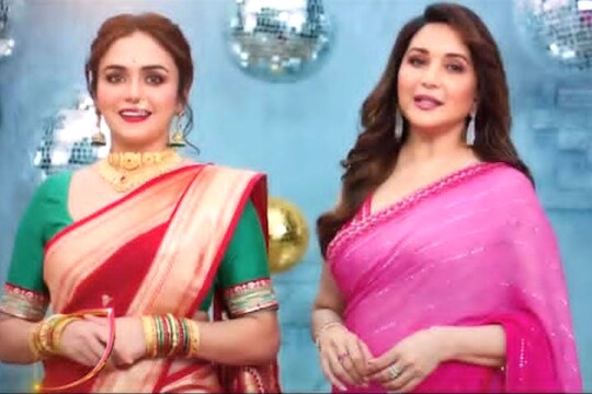 Amruta Khanvilkar and Madhuri dixit