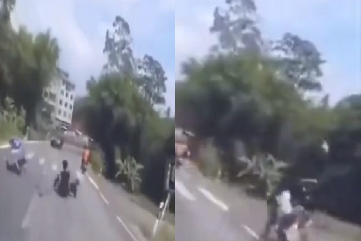 9 सेकंदात तरुणाचा दोनदा अपघात.