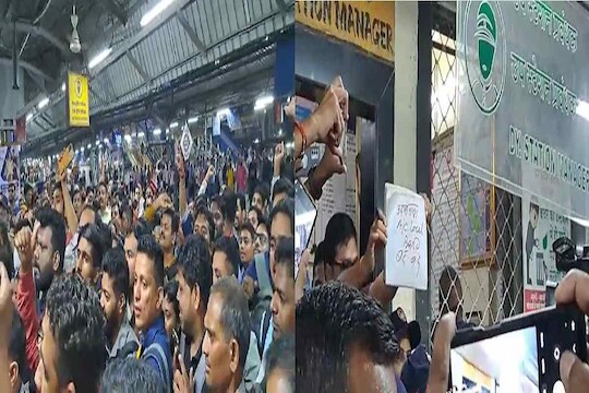 बदलापूर रेल्वे स्थानकावर प्रवाशांचा प्रचंड गोंधळ
