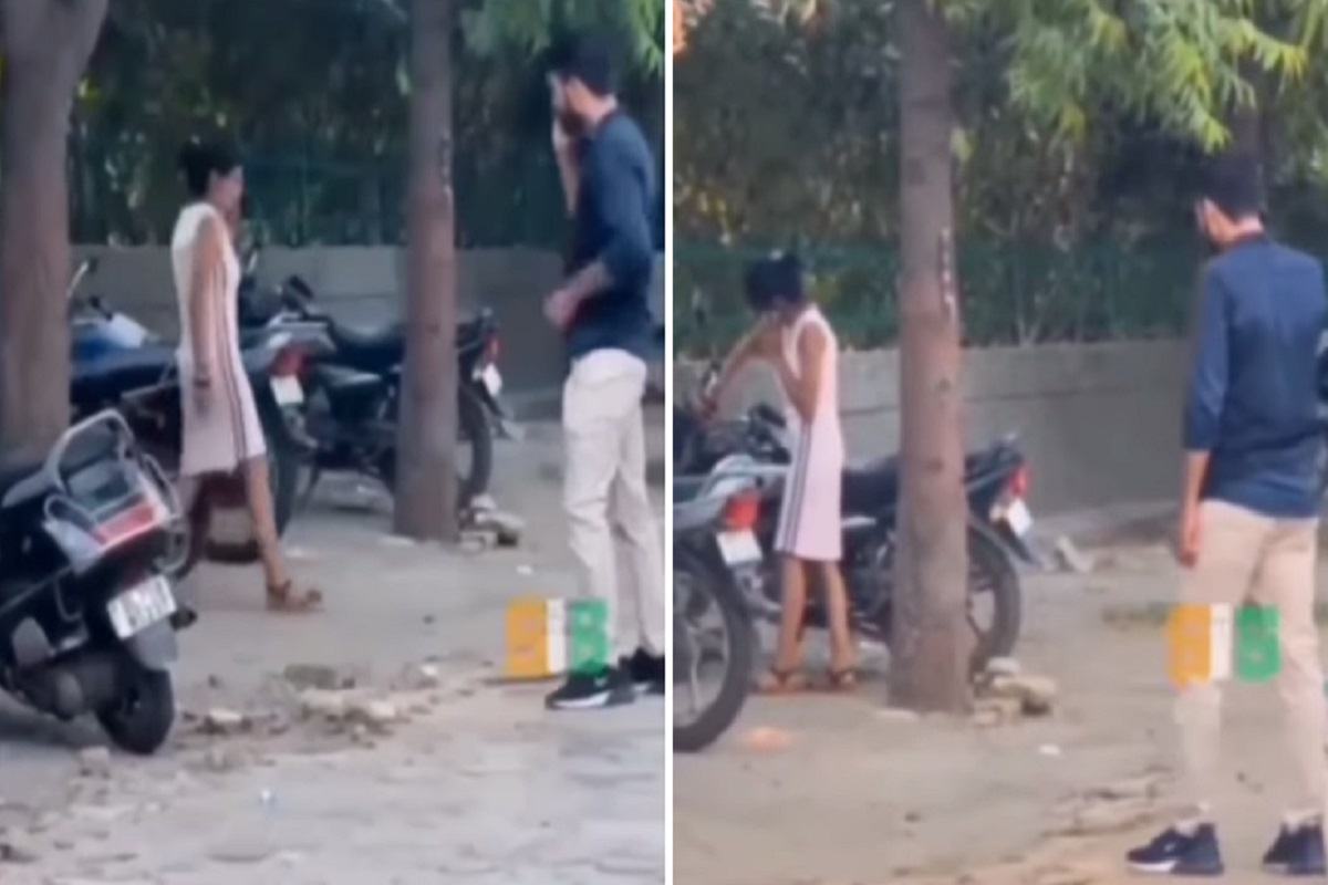 Video : कोणाचं लक्ष नाही हे लक्षात येताच तरुण-तरुणाचा धक्कादायक प्रकार, आधी बाईक जवळ गेले आणि मग...