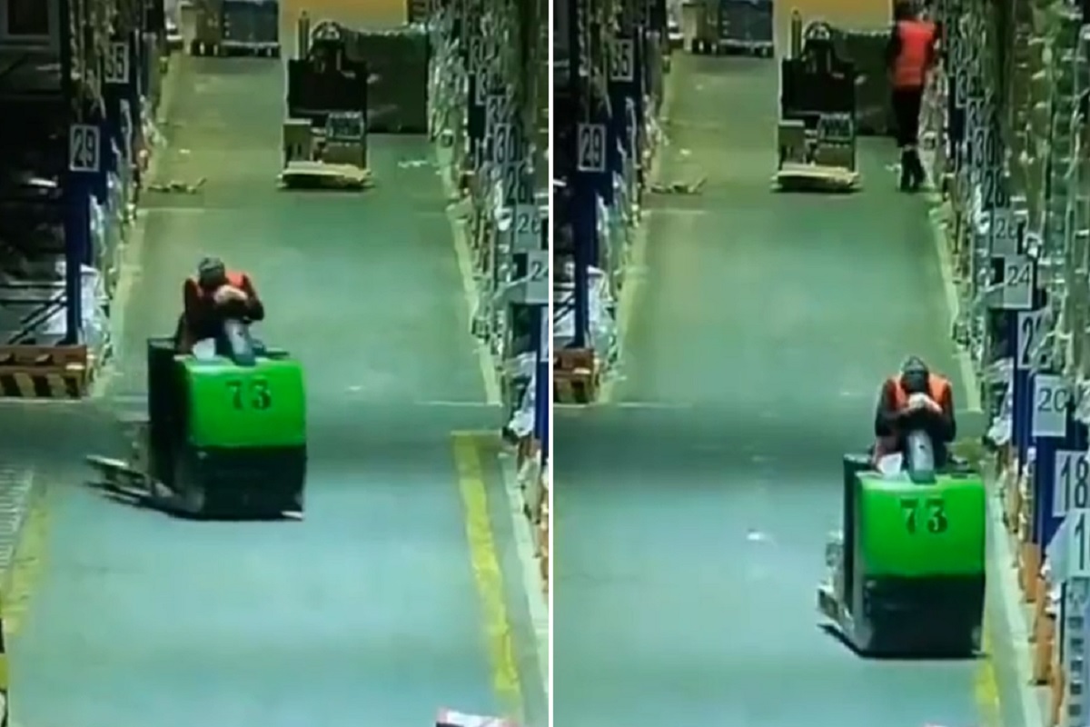 एक डुलकी आणि कोट्यवधींचं नुकसान! मिनी क्रेनमध्ये झोपणाऱ्या चालकासोबत काय घडलं, पाहा Video