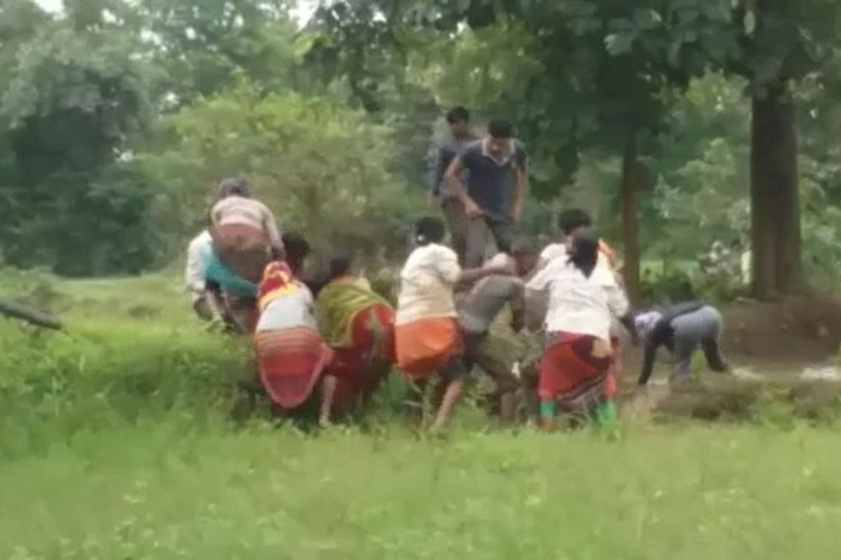 जमिनीच्या वादातून भावकीत मारामारी; कुऱ्हाडीने एकमेकांवर हल्ला, गोंदियातील धक्कादायक घटनेचा Video