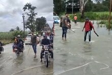पुराच्या पाण्यातून जाणाऱ्यांवर कोल्हापूरकरांनी काठीने पाडला 'पाऊस'; VIDEO