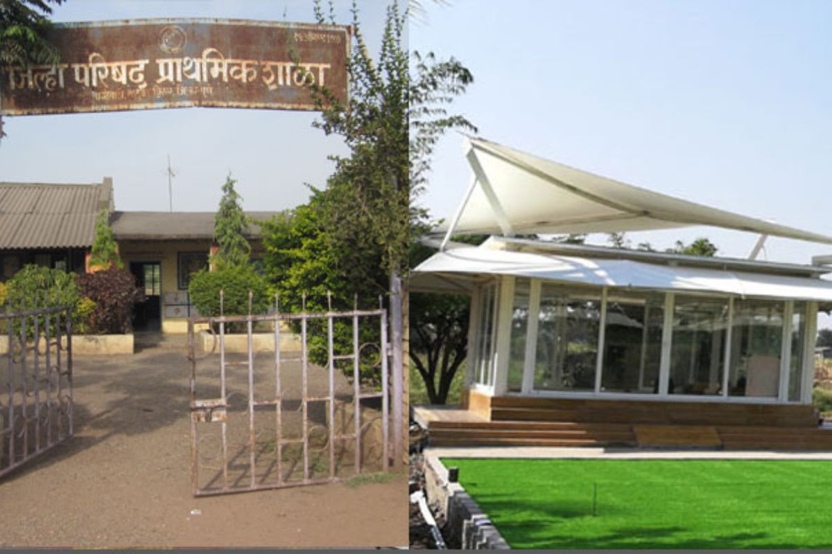 शाळेचा आधीचा आणि नंतरचा फोटो