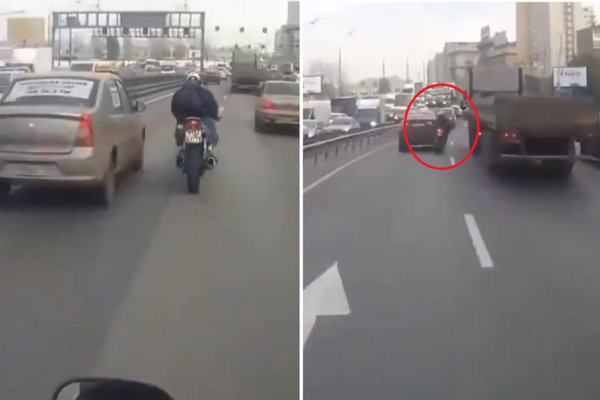 वेगवान बाईकची कारला टक्कर, त्यानंतर जे घडलं ते थक्कं करणारं; घटनेचा Video Viral