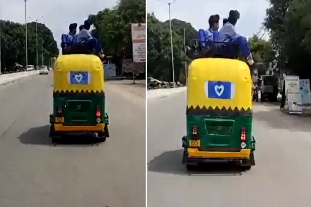 रिक्षा चालकाकडून शाळेत जाणाऱ्या मुलांच्या जीवाशी खेळ, पाहा Viral Video