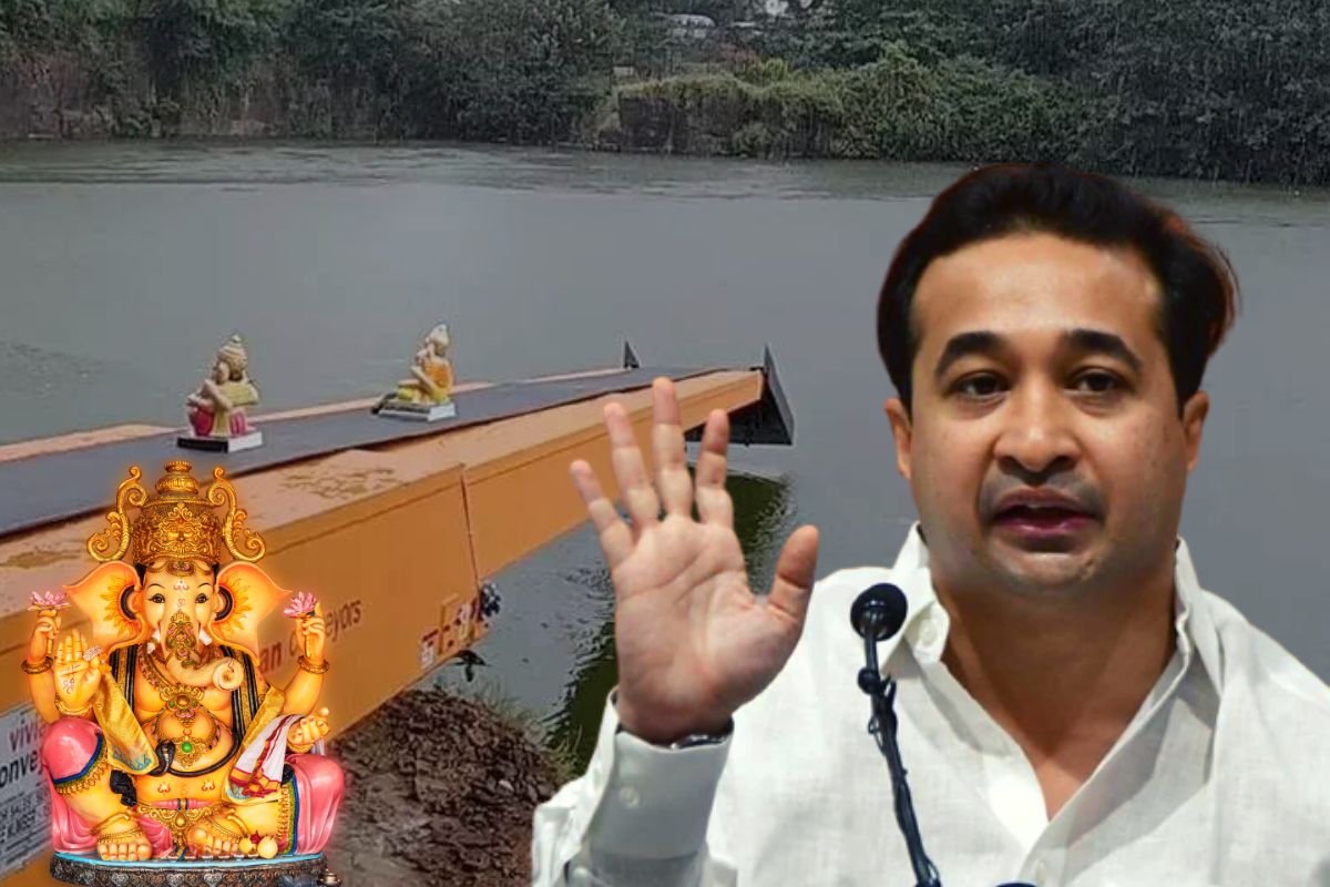 हा आमच्या देवाचा अपमान! गणेश मूर्ती विसर्जनावरुन नितेश राणे कोल्हापूर पालिका प्रशासनावर भडकले
