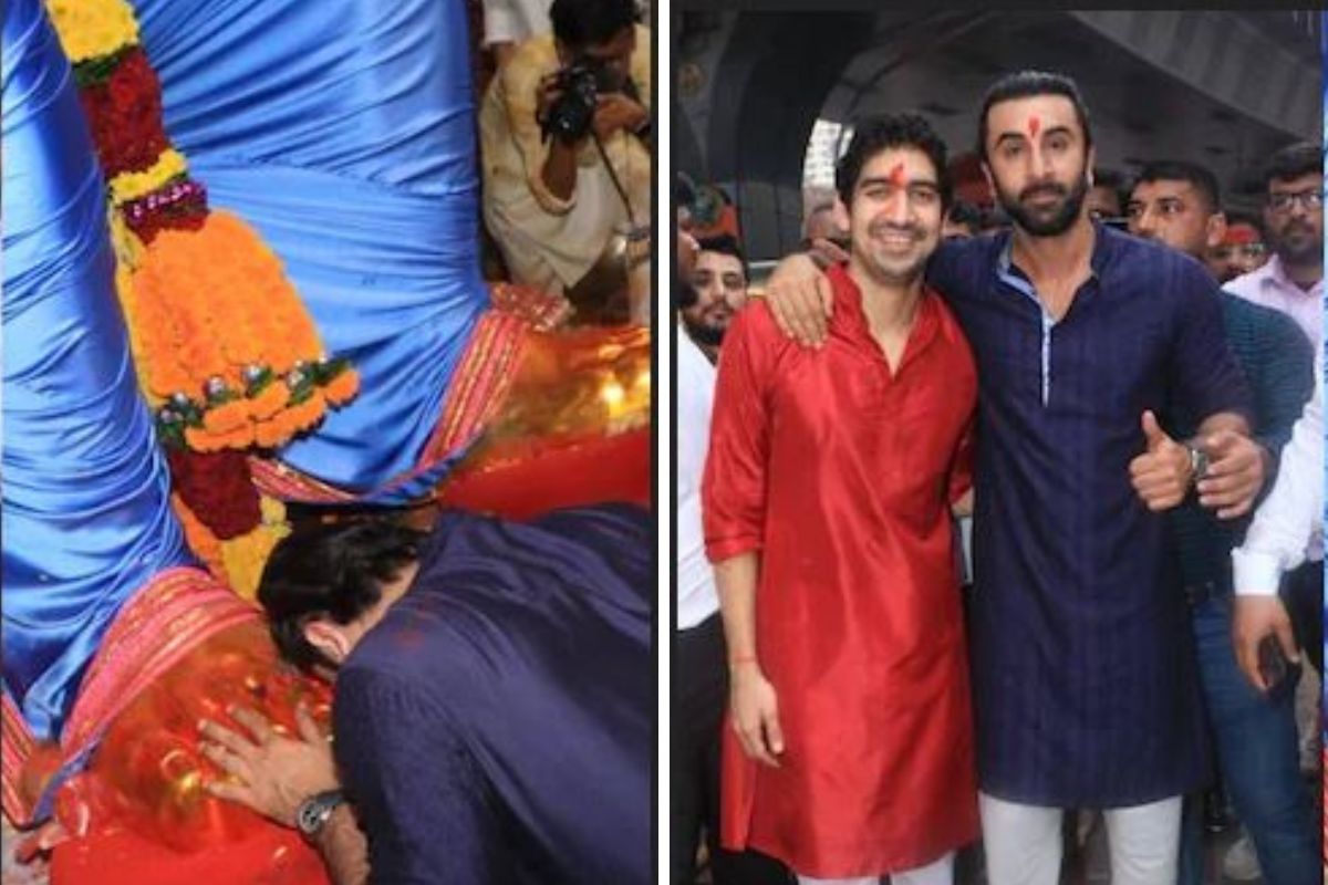 महाकाल मंदिरात विरोधानंतर रणबीर पोहोचला लालबागच्या राजाच्या चरणी; समोर आला VIDEO