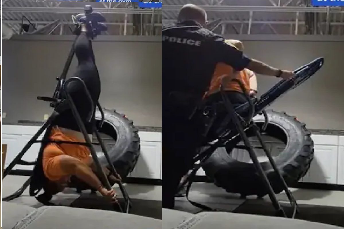 जीममध्ये महिलेवर संकट.