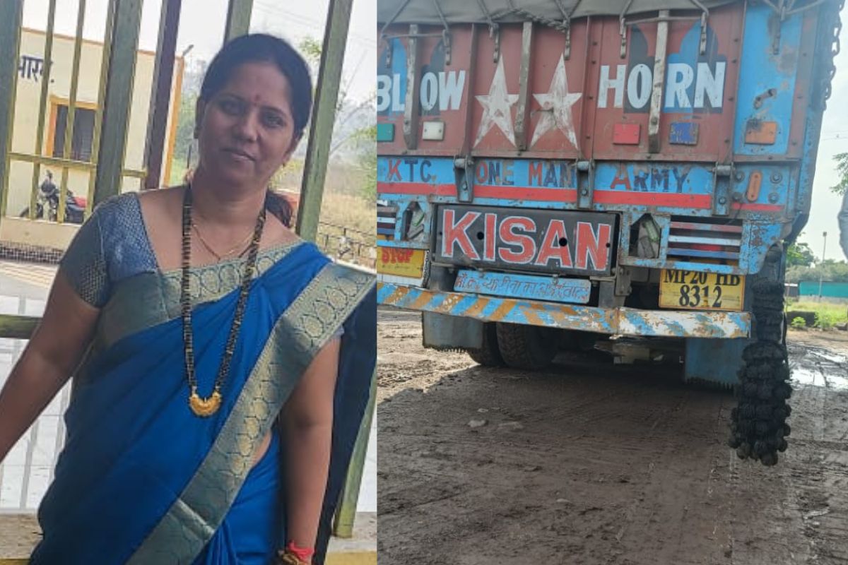 जातानाच भाजी मंडईसमोर भरधाव ट्रकने उडविल्याने झालेल्या अपघातात महिलेचा मृत्यू झाला तर सासरे किरकोळ जखमी झाले.