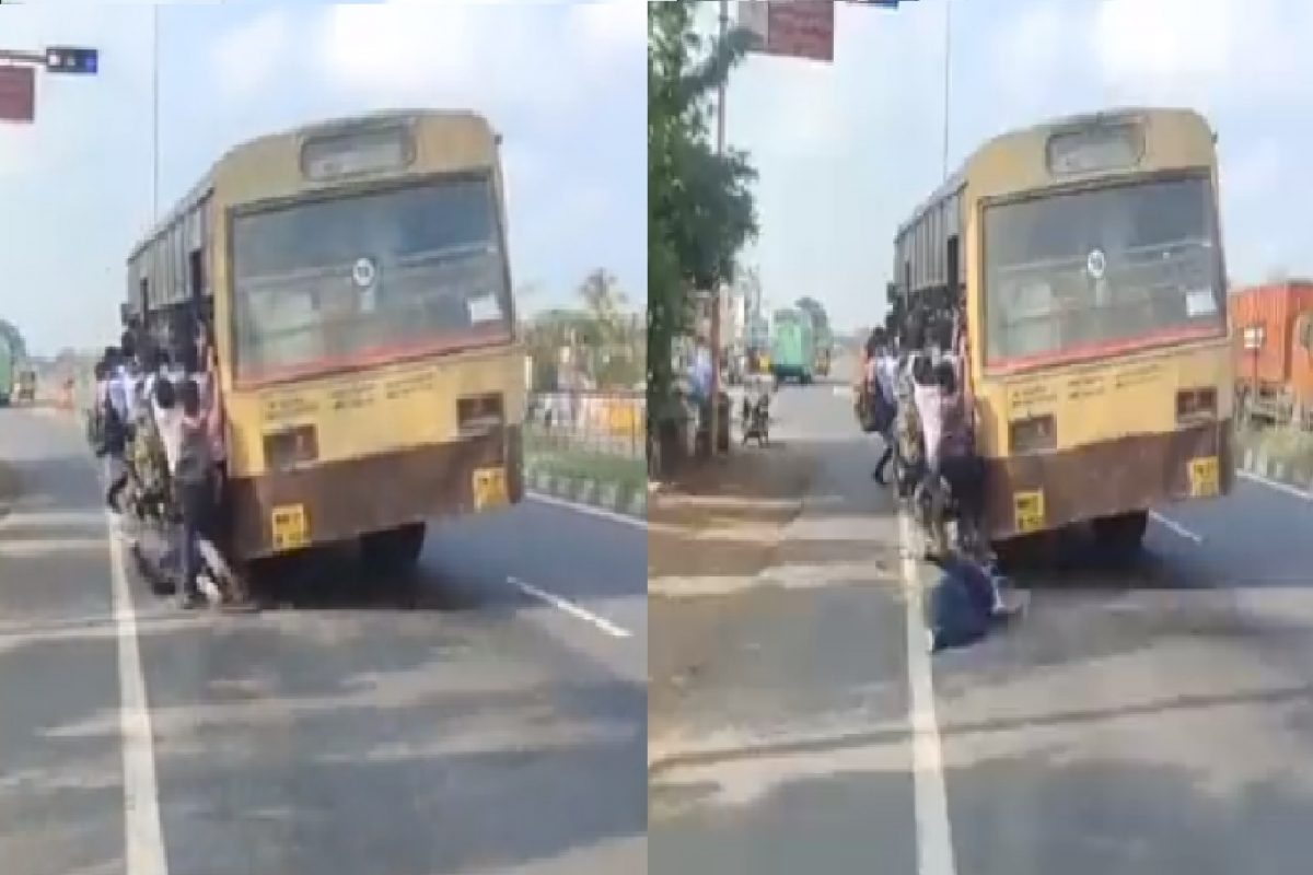 बसचा धक्कादायक व्हिडीओ व्हायरल.