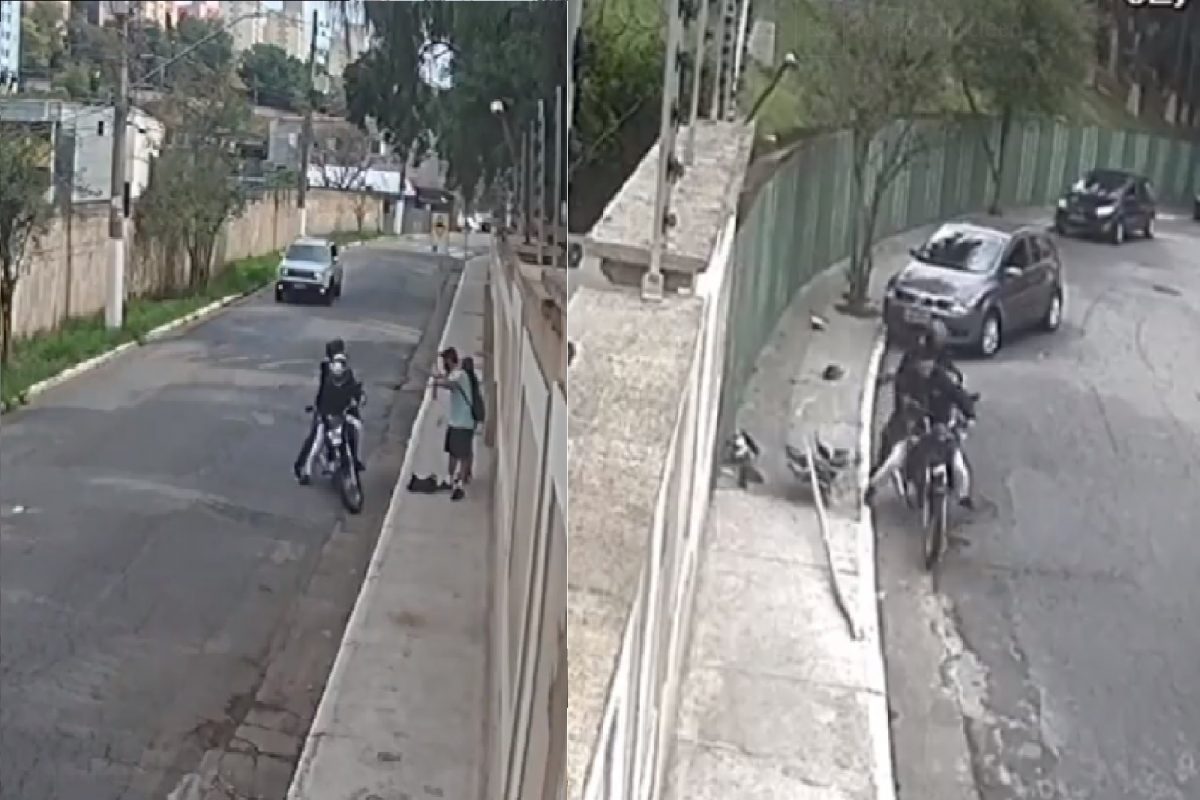 कारचालकाने बाईकस्वार चोरांना घडवली अद्दल.