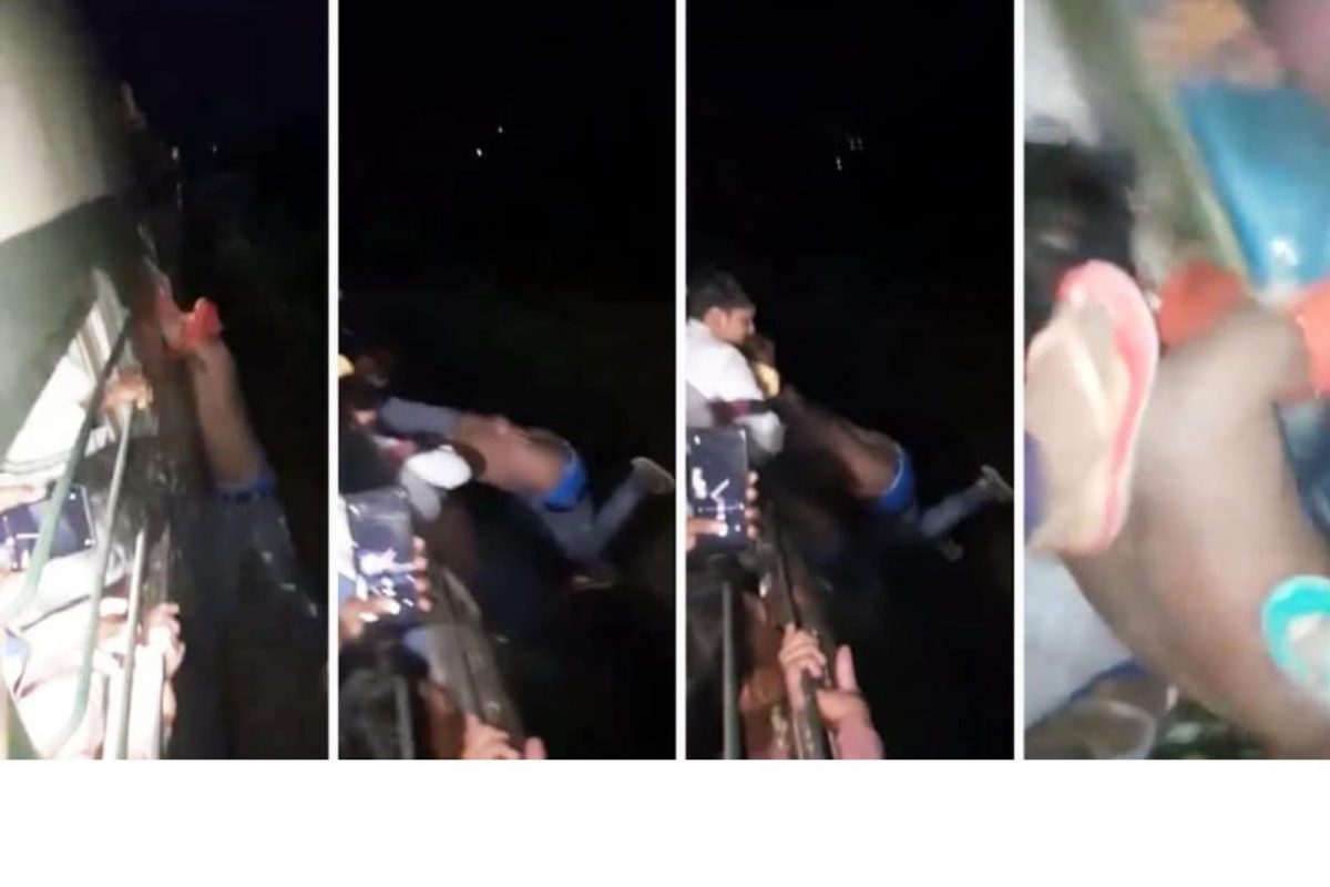 Video : 3 किमीपर्यंत ट्रेनच्या खिडकीबाहेर लटकत राहिला चोर, प्रवाशांनी आत खेचलं अन् धू धू धुतला