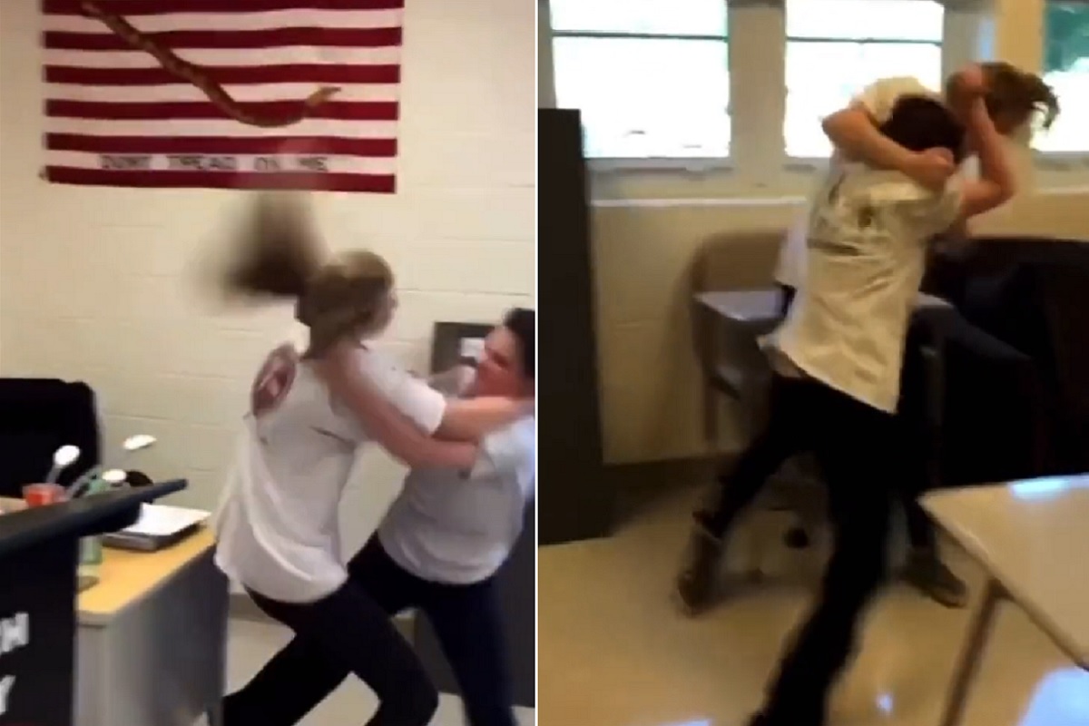 भारतीय तरुणींना मागे टाकेल अशी विदेशी तरुणींची हाणामारी, Video सोशल मीडियावर सुसाट व्हायरल