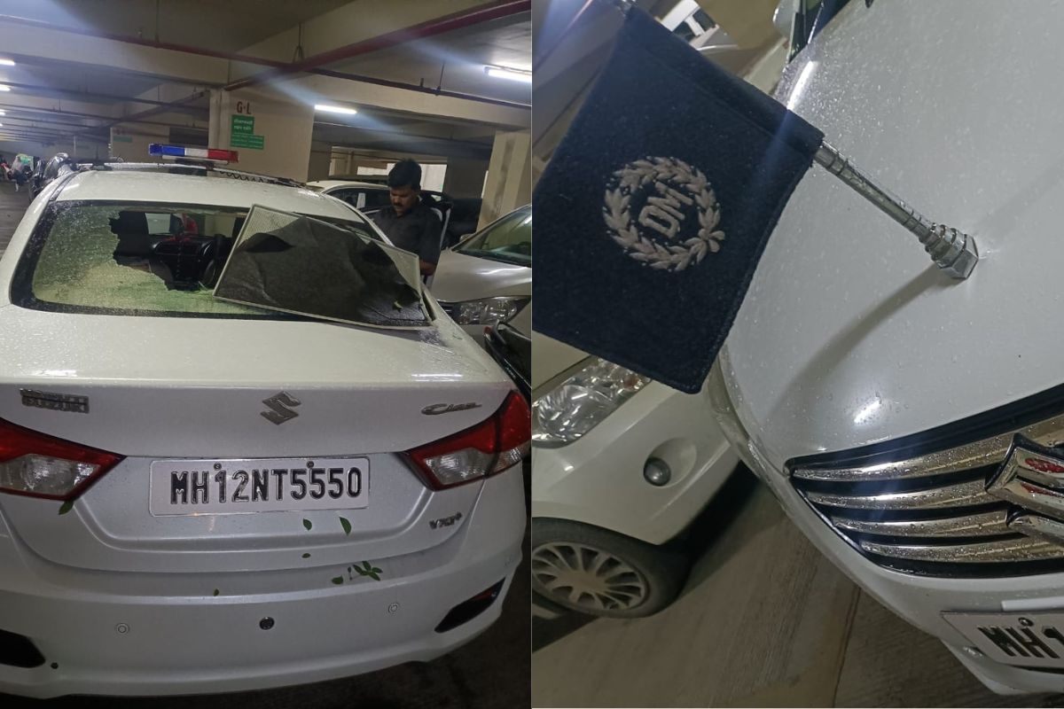 पुण्यातील वादळी पावसामुळे जिल्हाधिकारी कार्यालयातील सिलिंग कोसळलं; कोट्यवधीच्या गाड्यांचं मोठं नुकसान