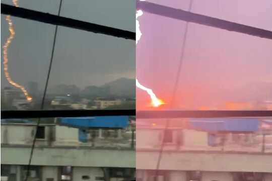 कळव्यात वीज कोसळली