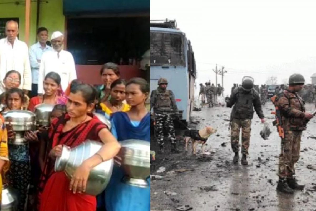एकीकडे सैनिकांच्या कामाचं कौतुक, दुसरीकडे पुलवामा हल्ल्यातील शहिदाच्या गावात पिण्याच्या पाण्यासाठी वणवण!